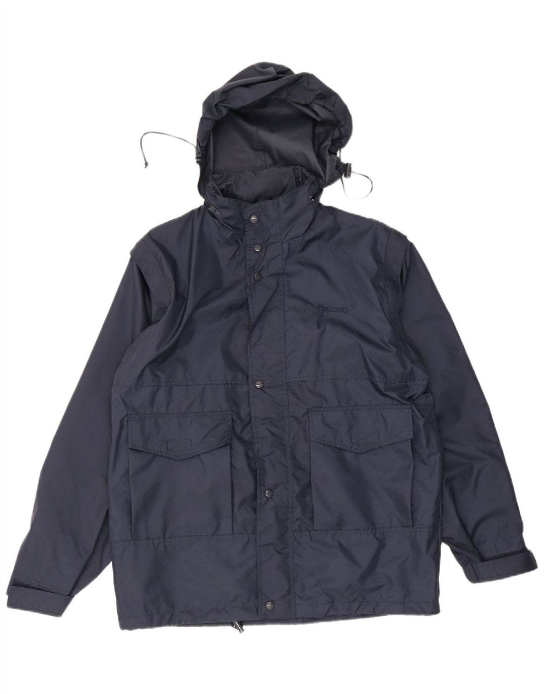 Spalding Mens Hooded Rain Jacket UK 38 Medium Navy Blue Polyamide