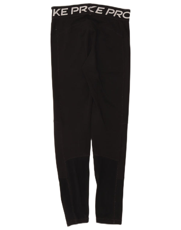 Nike Girls Graphic Leggings 13-14 Years XL Black Polyester