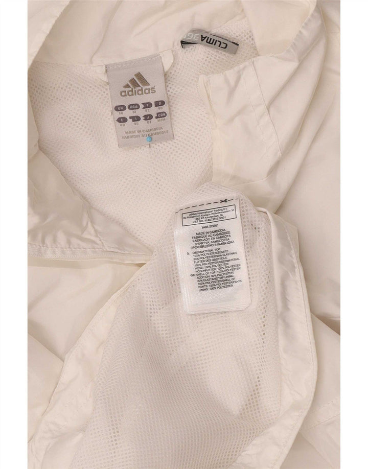 Adidas Womens Clima 365 Tracksuit Top Jacket UK 14 Medium White Polyester