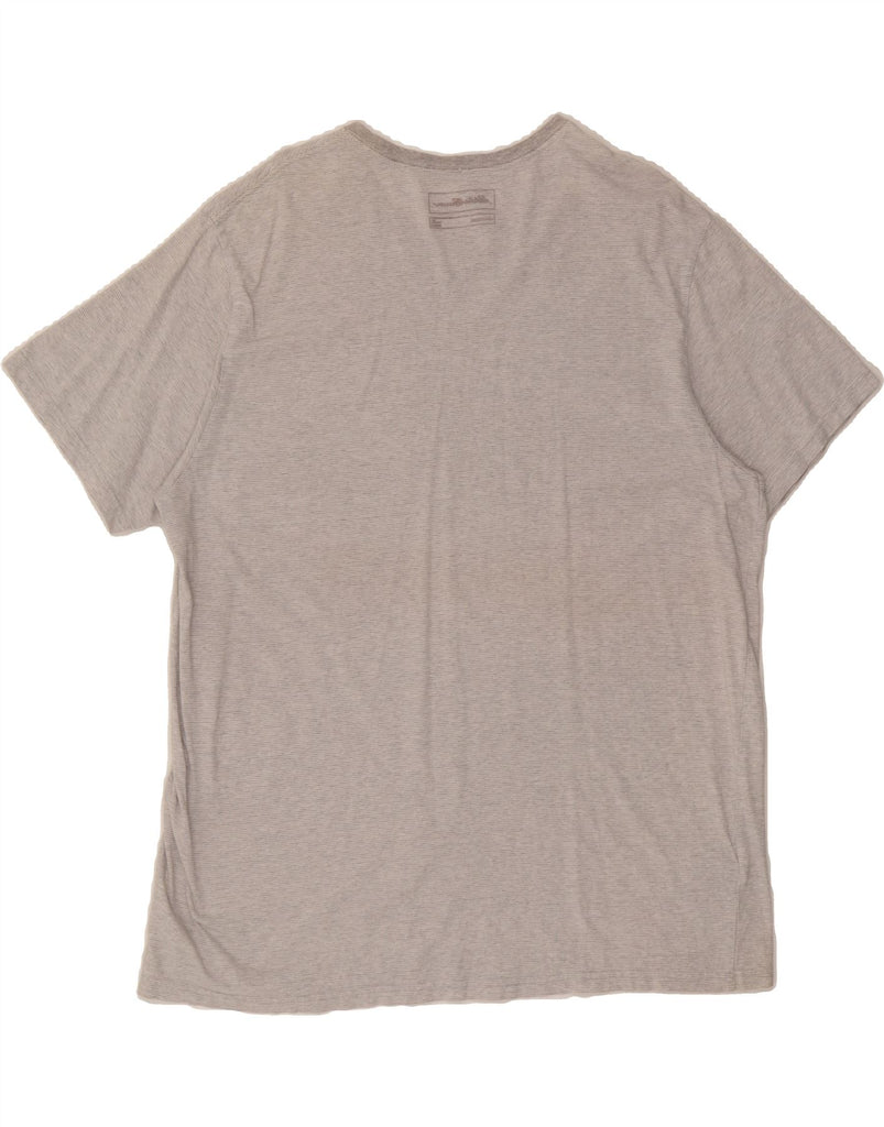 EDDIE BAUER Mens T-Shirt Top XL Grey Pinstripe Cotton Vintage Eddie Bauer and Second-Hand Eddie Bauer from Messina Hembry 