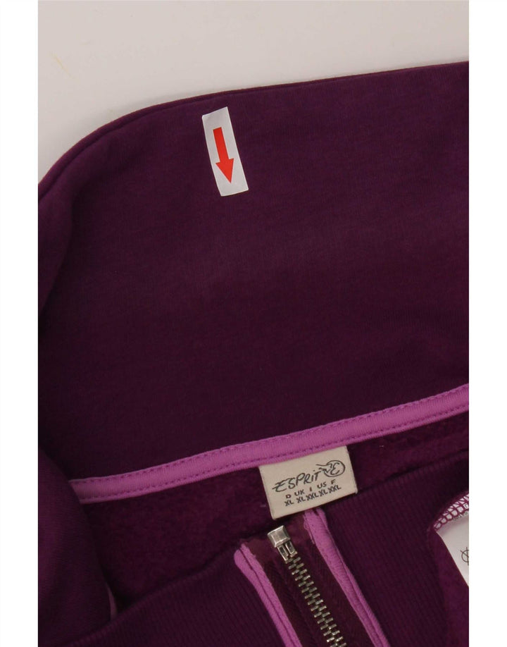 Esprit Womens Tracksuit Top Jacket UK 18 XL Purple Cotton