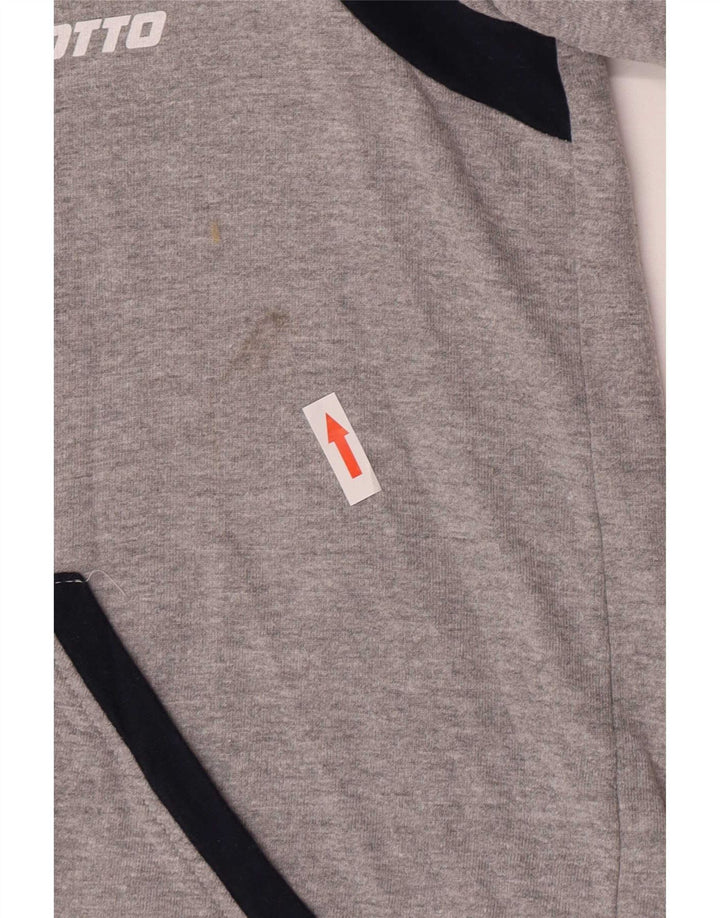 Lotto Mens Tracksuit Top Jacket Small Grey Colourblock Cotton