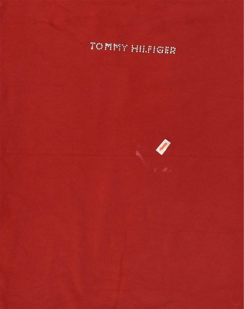 TOMMY HILFIGER Womens Graphic T-Shirt Top UK 18 XL Red Cotton | Vintage Tommy Hilfiger | Thrift | Second-Hand Tommy Hilfiger | Used Clothing | Messina Hembry 