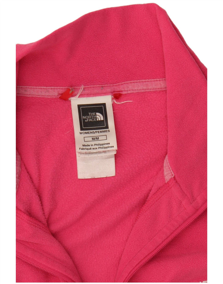 The North Face Womens Zip Neck Fleece Jumper UK 12 Medium Pink Polyester