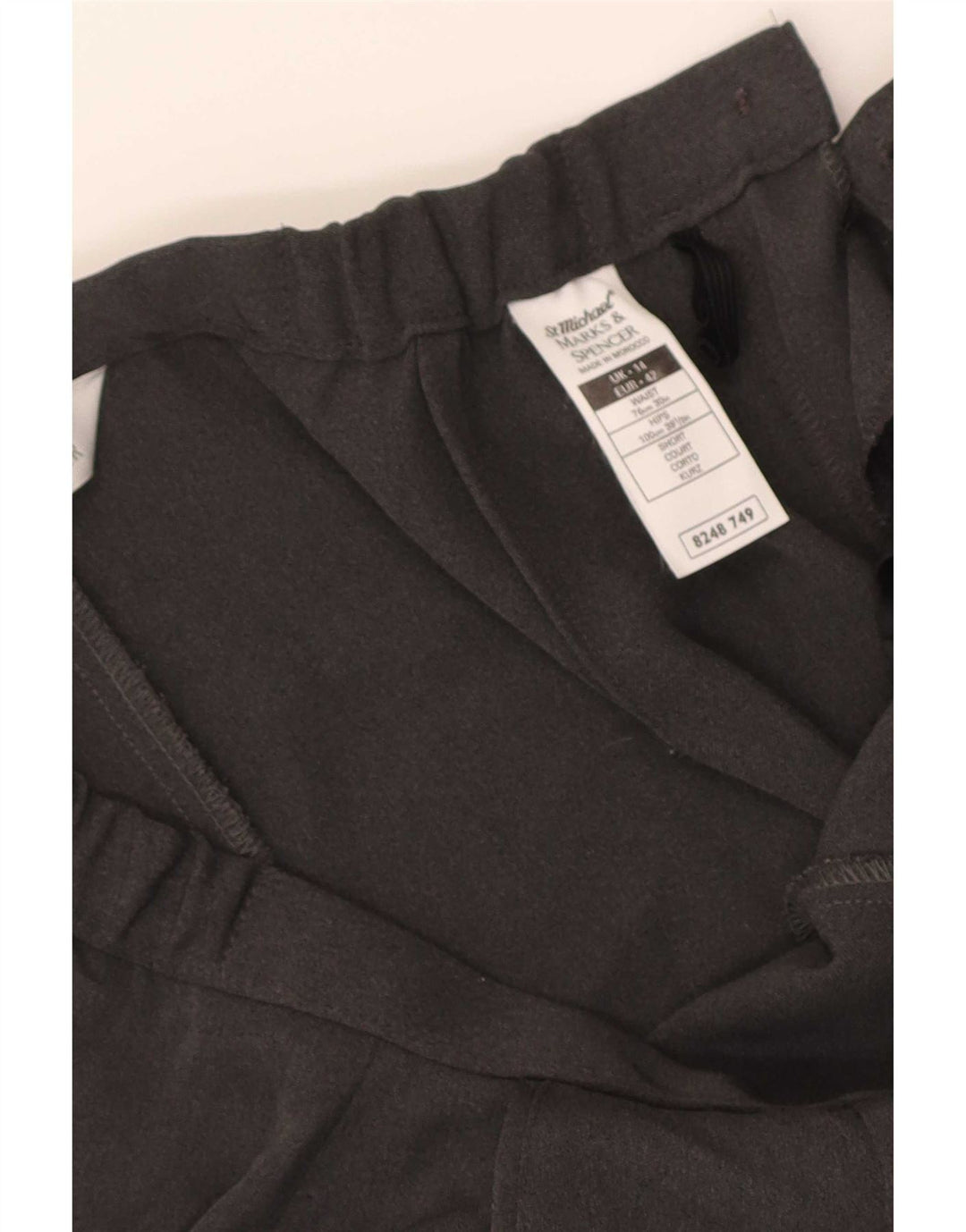 Marks & Spencer Womens Crop Chino Trousers UK 14 Medium W30 L25 Grey