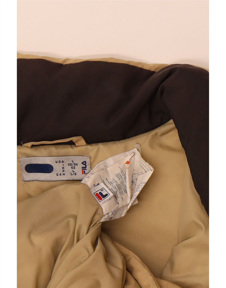 FILA Mens Padded Jacket UK 40 Large Beige Polyester Vintage Fila and Second-Hand Fila from Messina Hembry 