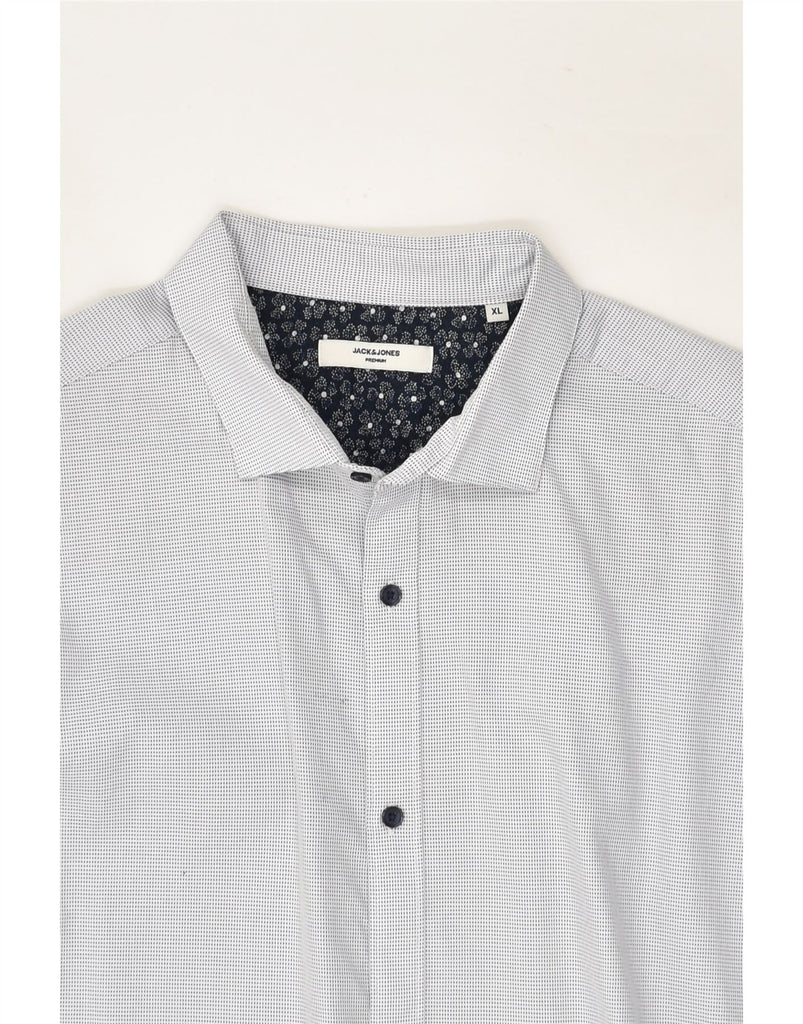 JACK & JONES Mens Premium Shirt XL Grey Polka Dot Cotton | Vintage Jack & Jones | Thrift | Second-Hand Jack & Jones | Used Clothing | Messina Hembry 