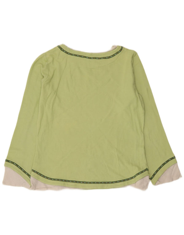 Fila Womens Top Long Sleeve UK 18 XL Green Colourblock Cotton
