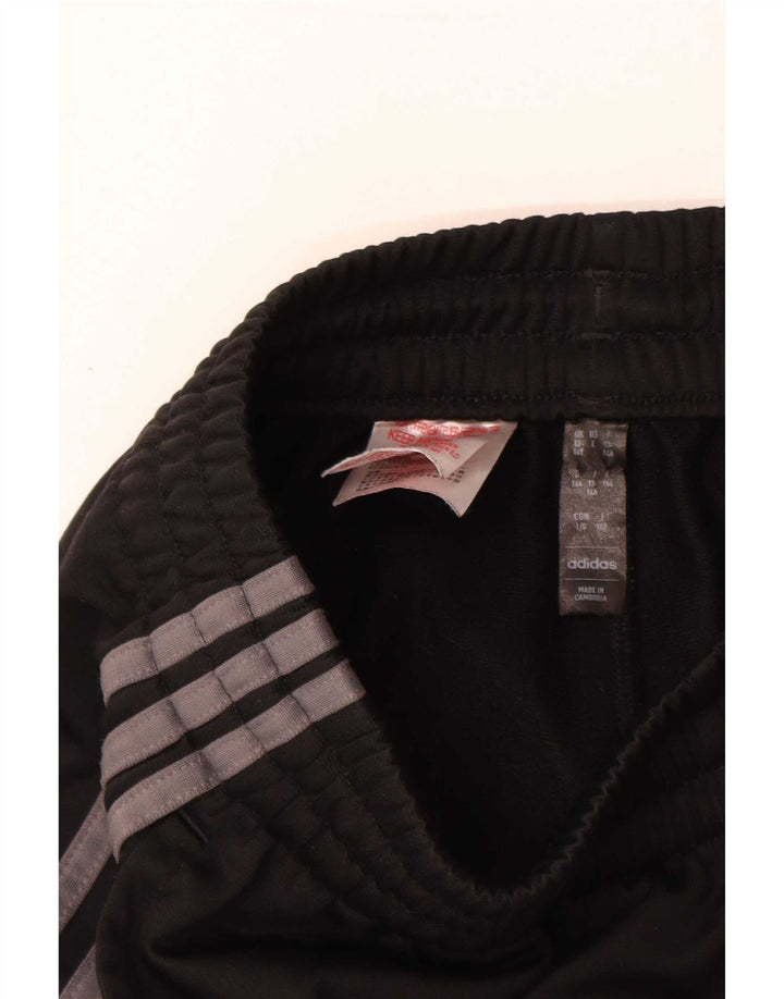 Adidas Boys Tracksuit Trousers Joggers 13-14 Years Black Polyester