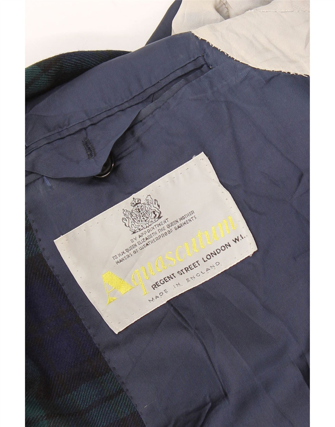 AQUASCUTUM Mens 3 Button Blazer Jacket UK 40 Large Navy Blue Check