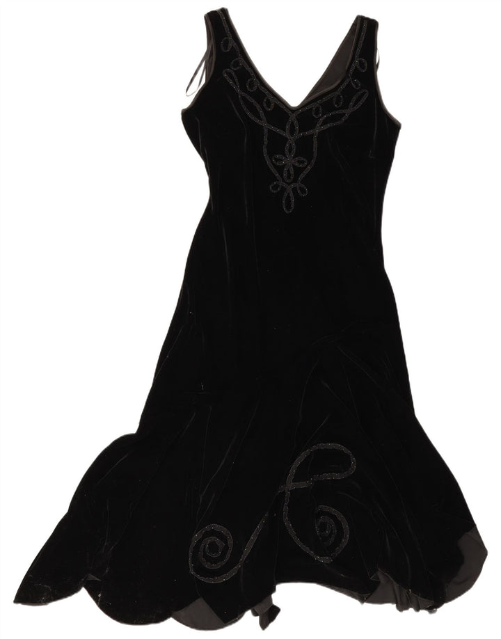Simon Jeffrey Womens Sleeveless Asymmetrical Dress UK 12 Medium Black