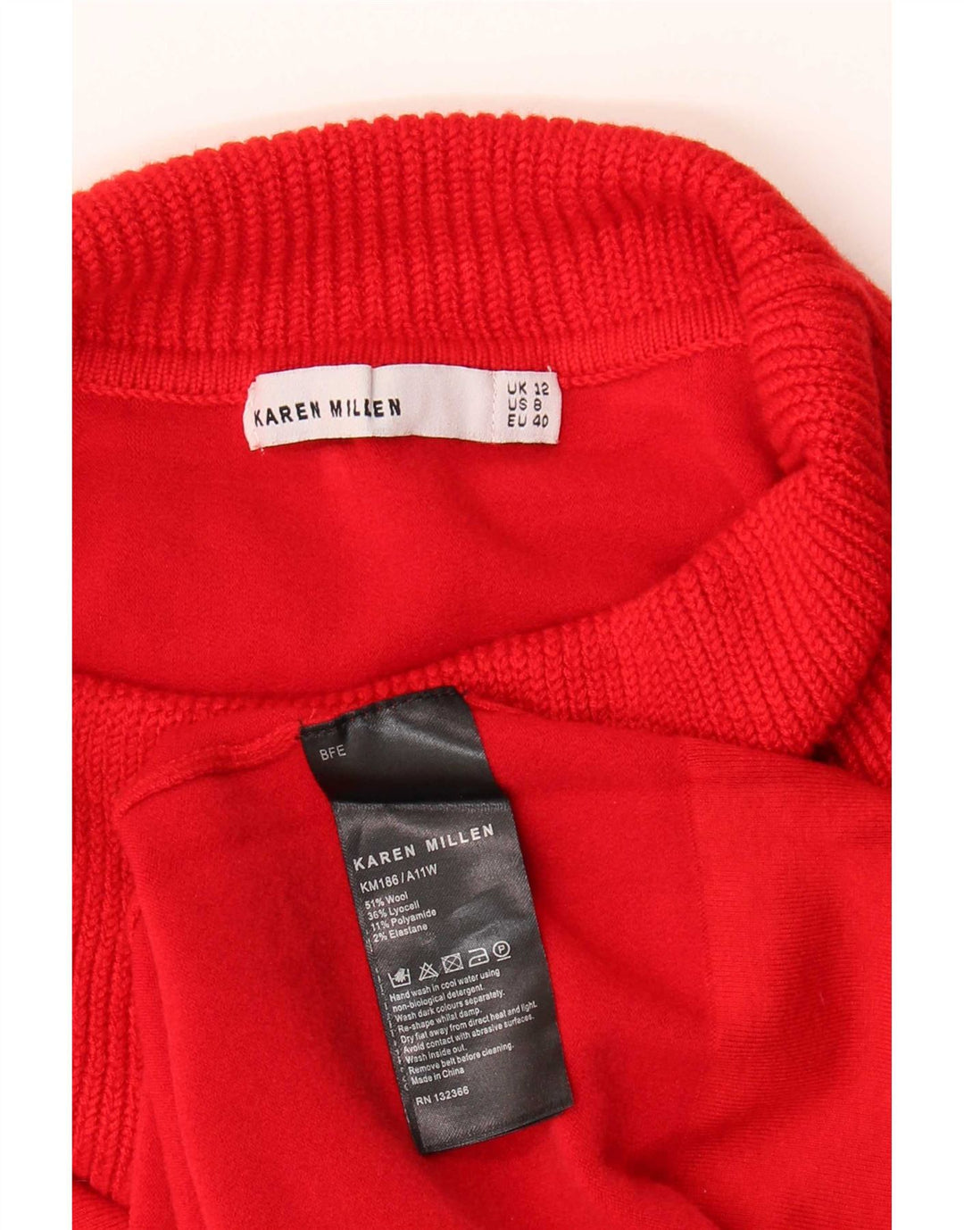 Karen Millen Womens Jumper Dress UK 12 Medium Red Wool