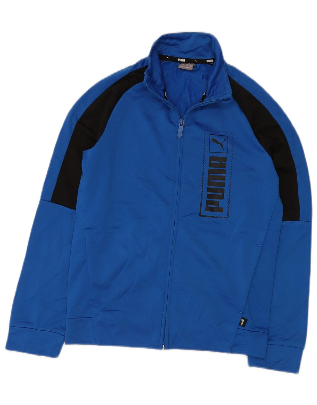 PUMA Boys Graphic Tracksuit Top Jacket 11-12 Years  Blue Colourblock