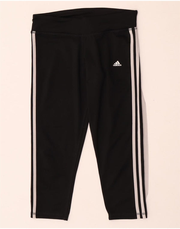 Adidas Womens Climalite Capri Leggings UK 12/14 Medium Black Polyester