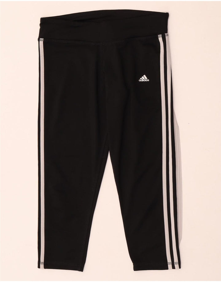 Adidas Womens Climalite Capri Leggings UK 12/14 Medium Black Polyester