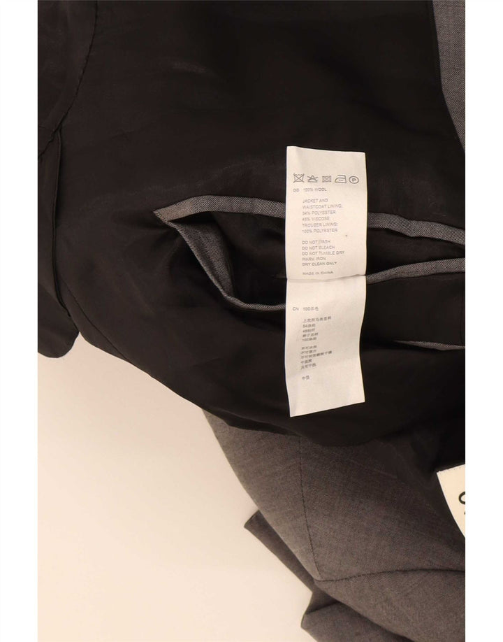 Reiss Mens 1 Button Blazer Jacket UK 42 XL Grey Wool