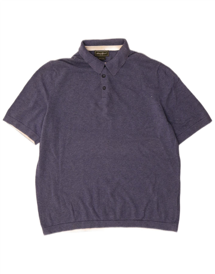 EDDIE BAUER Mens Polo Shirt Medium Blue Cotton