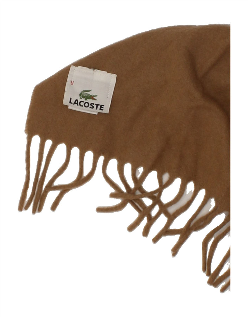 LACOSTE Mens Rectangle Scarf One Size Brown Wool | Vintage Lacoste | Thrift | Second-Hand Lacoste | Used Clothing | Messina Hembry 