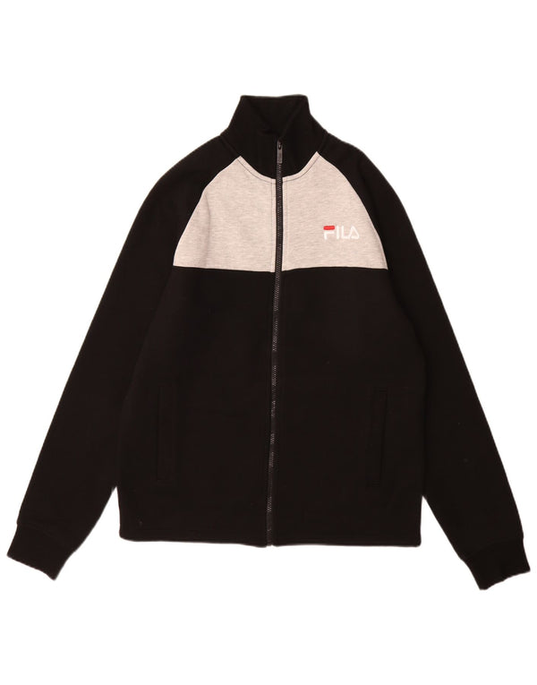 Fila Mens Tracksuit Top Jacket Small Black Colourblock Polyester
