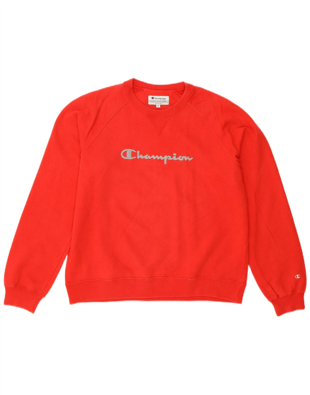 Champion Womens Graphic Sweatshirt Jumper UK 14 Medium Red Cotton
