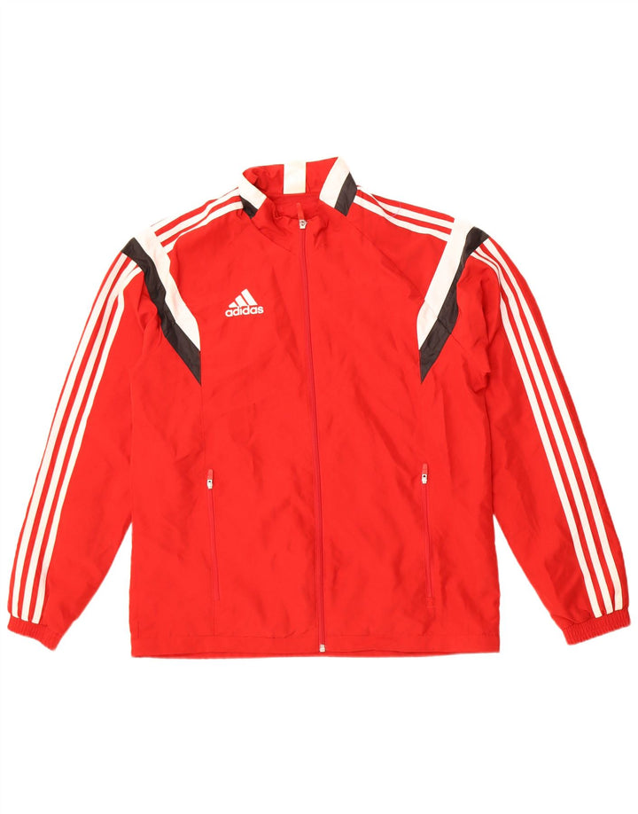 Adidas Mens Tracksuit Top Jacket Medium Red Colourblock Polyester