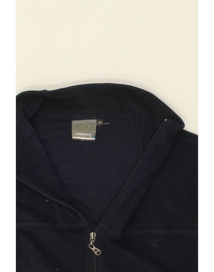 DIADORA Mens Fleece Jacket UK 42 XL Navy Blue Polyester Vintage Diadora and Second-Hand Diadora from Messina Hembry 