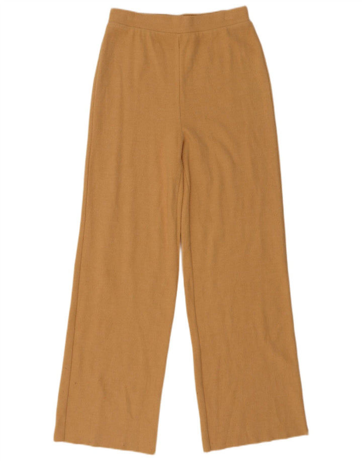 Zara Womens Tracksuit Trousers UK 8 Small Beige Cotton