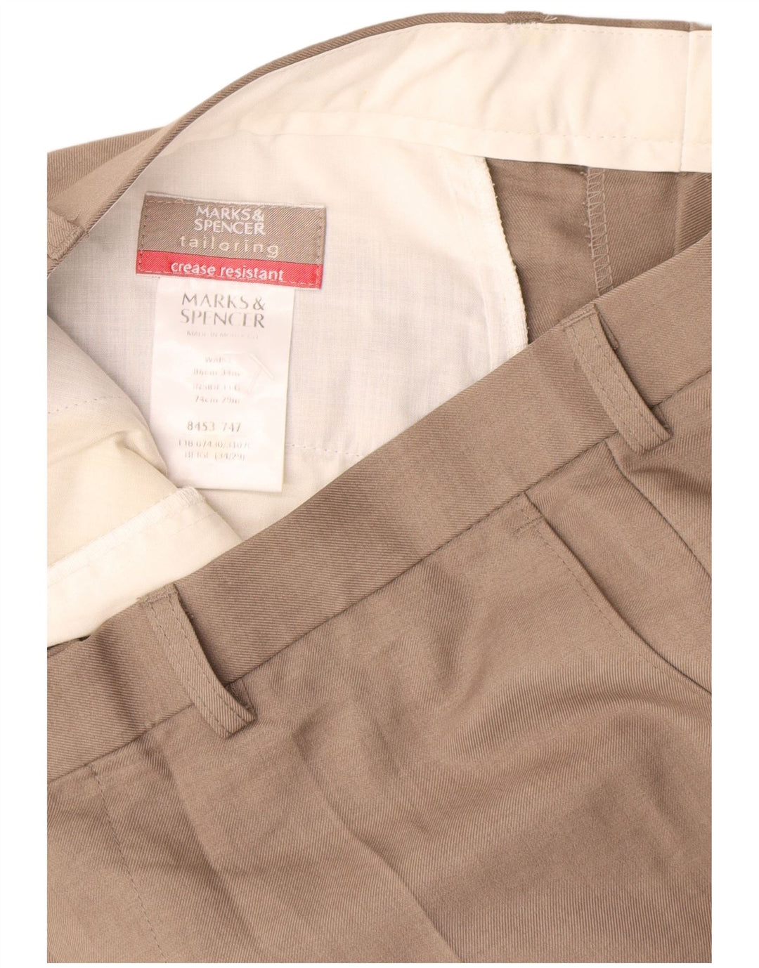 Marks & Spencer Mens Chino Shorts W34 Large Beige Polyester