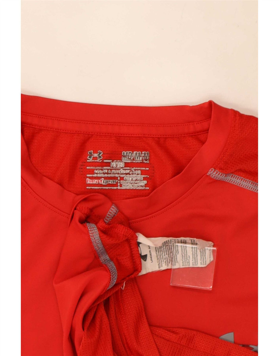 Under Armour Mens Heat Gear T-Shirt Top Medium Red Polyester