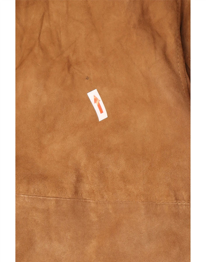Vintage Mens Bomber Suede Jacket UK 44 2XL Brown Leather
