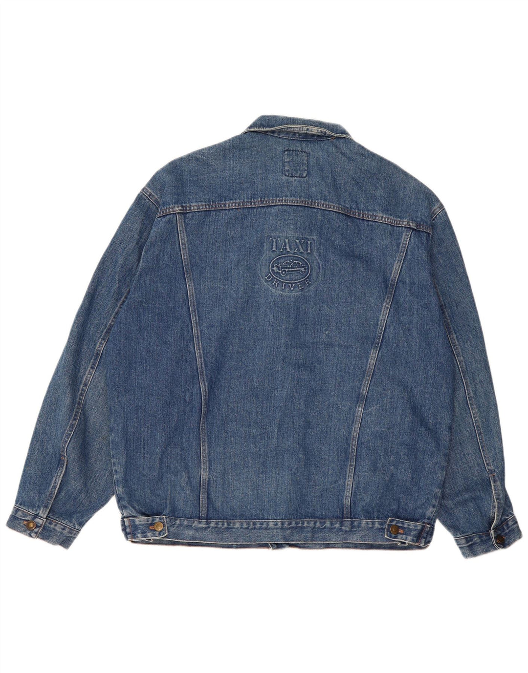 VINTAGE Mens Denim Jacket UK 42 XL Blue Cotton