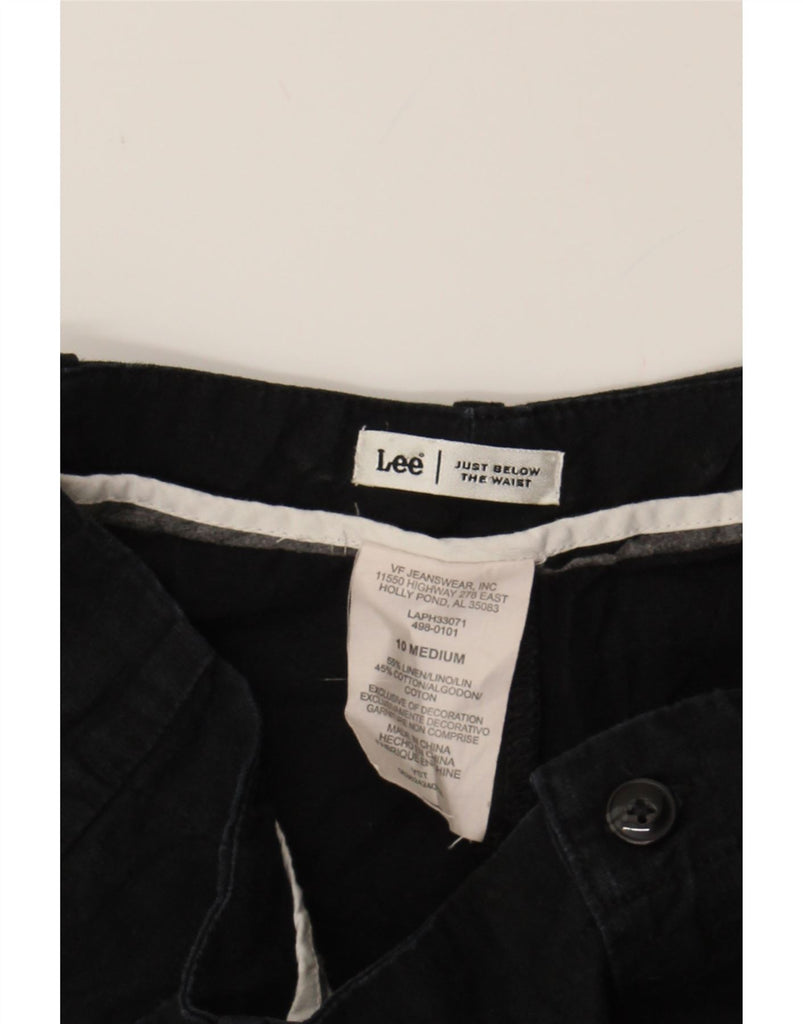 LEE Womens Loose Fit Capri Trousers US 10 Large W32 L20 Black Linen Vintage Lee and Second-Hand Lee from Messina Hembry 