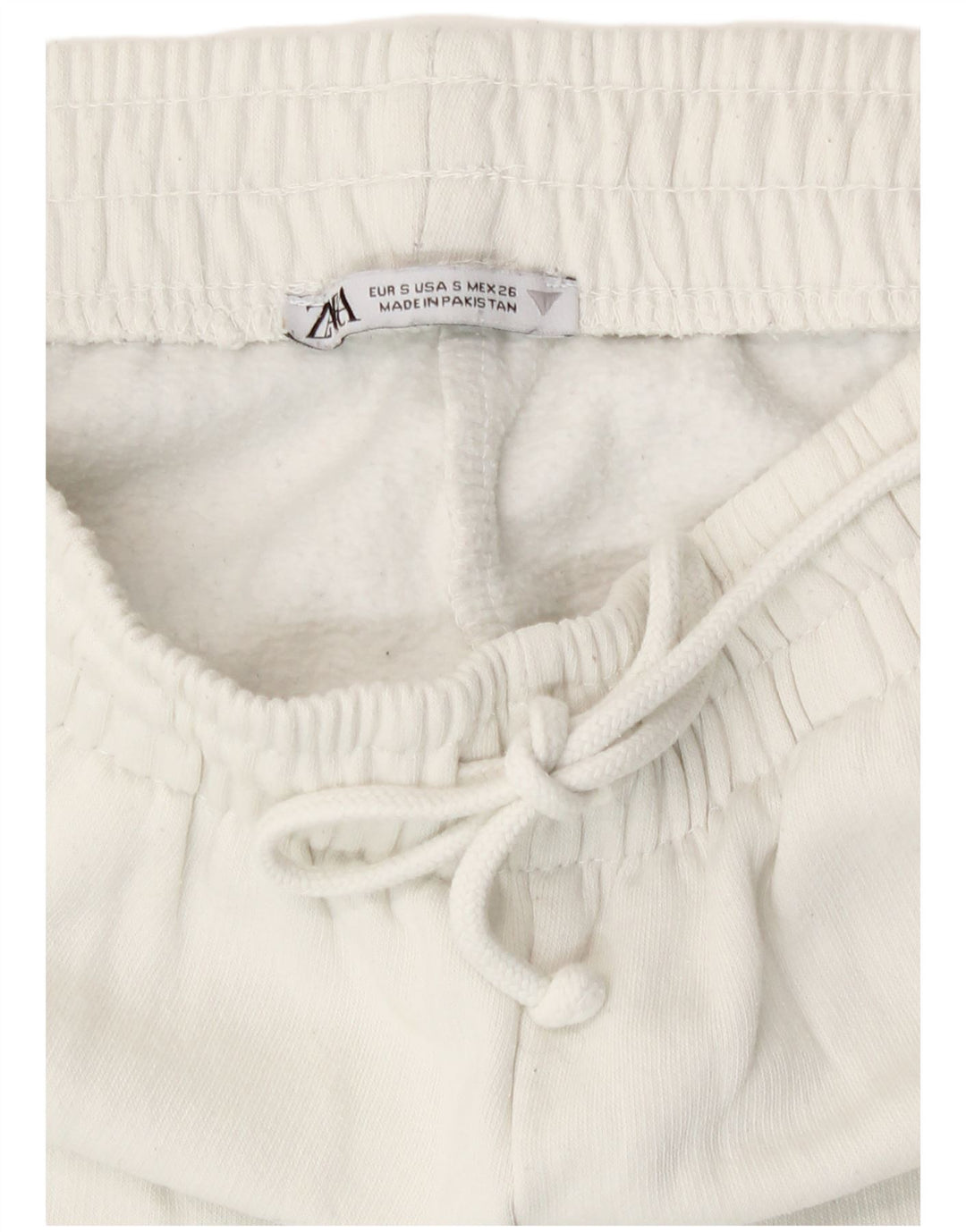 Zara Womens Tracksuit Trousers Joggers UK 8 Small  White Cotton