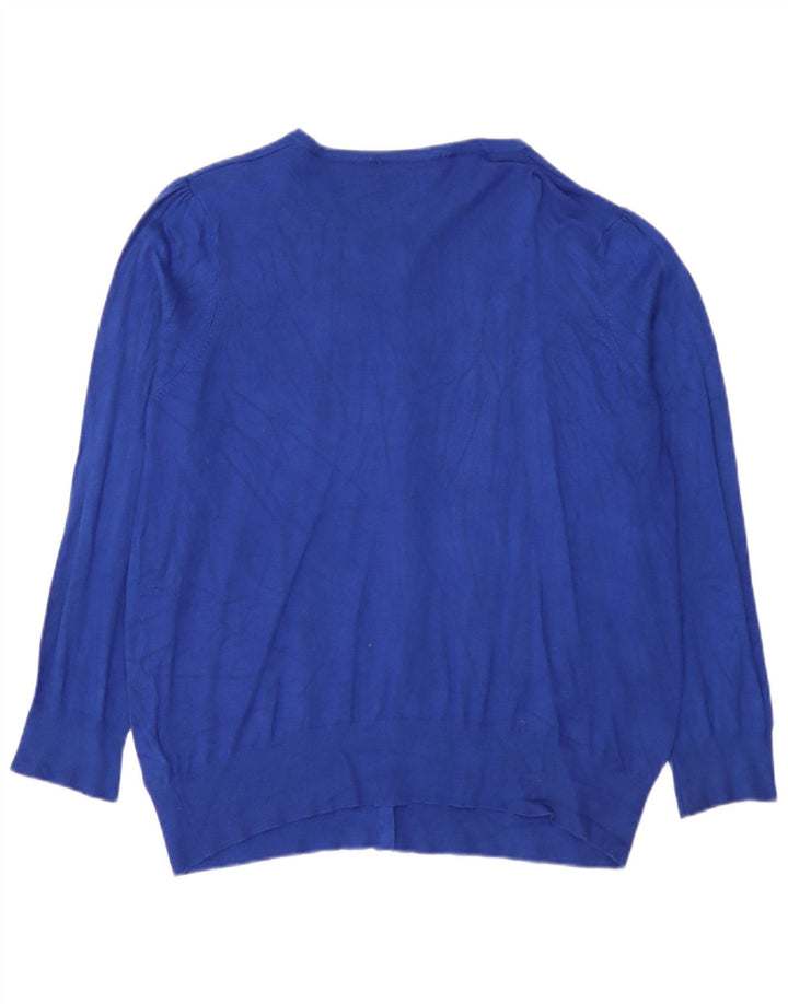 Marks & Spencer Womens Cardigan Sweater UK 20 XL Blue Viscose