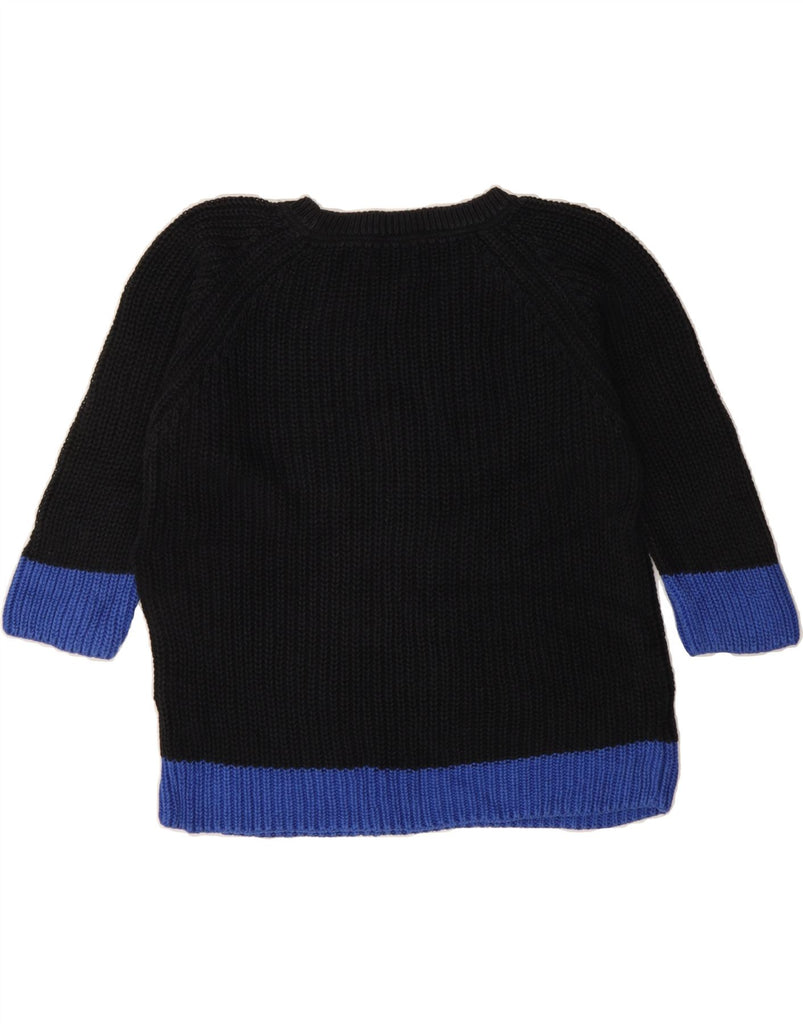 MASSIMO DUTTI Womens Boat Neck Jumper Sweater UK 18 XL Black Colourblock Vintage Massimo Dutti and Second-Hand Massimo Dutti from Messina Hembry 