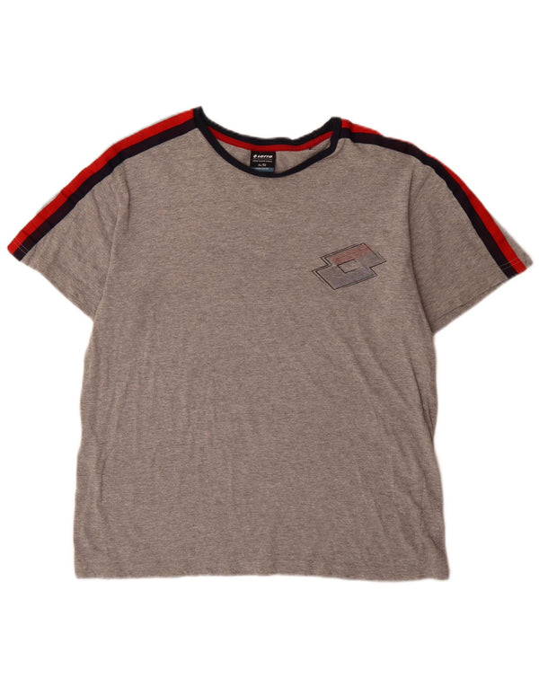 Lotto Mens T-Shirt Top XL Grey Colourblock Cotton
