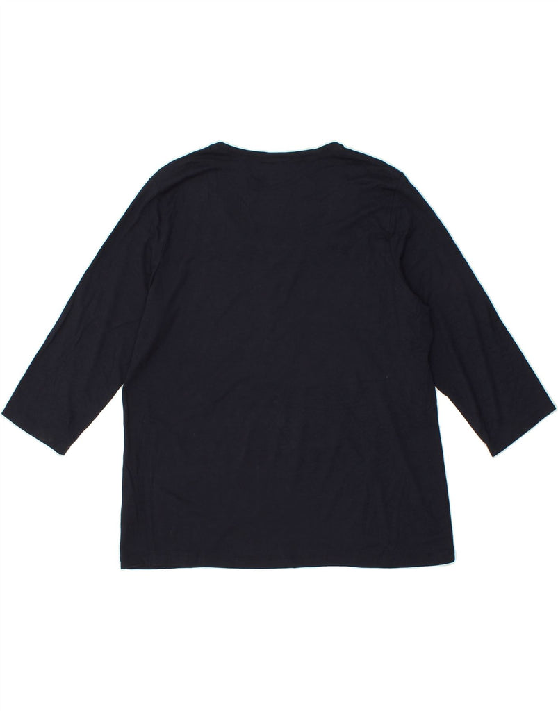 CARLA FERRONI Womens Top 3/4 Sleeve UK 20 2XL Navy Blue Viscose Vintage CARLA FERRONI and Second-Hand CARLA FERRONI from Messina Hembry 