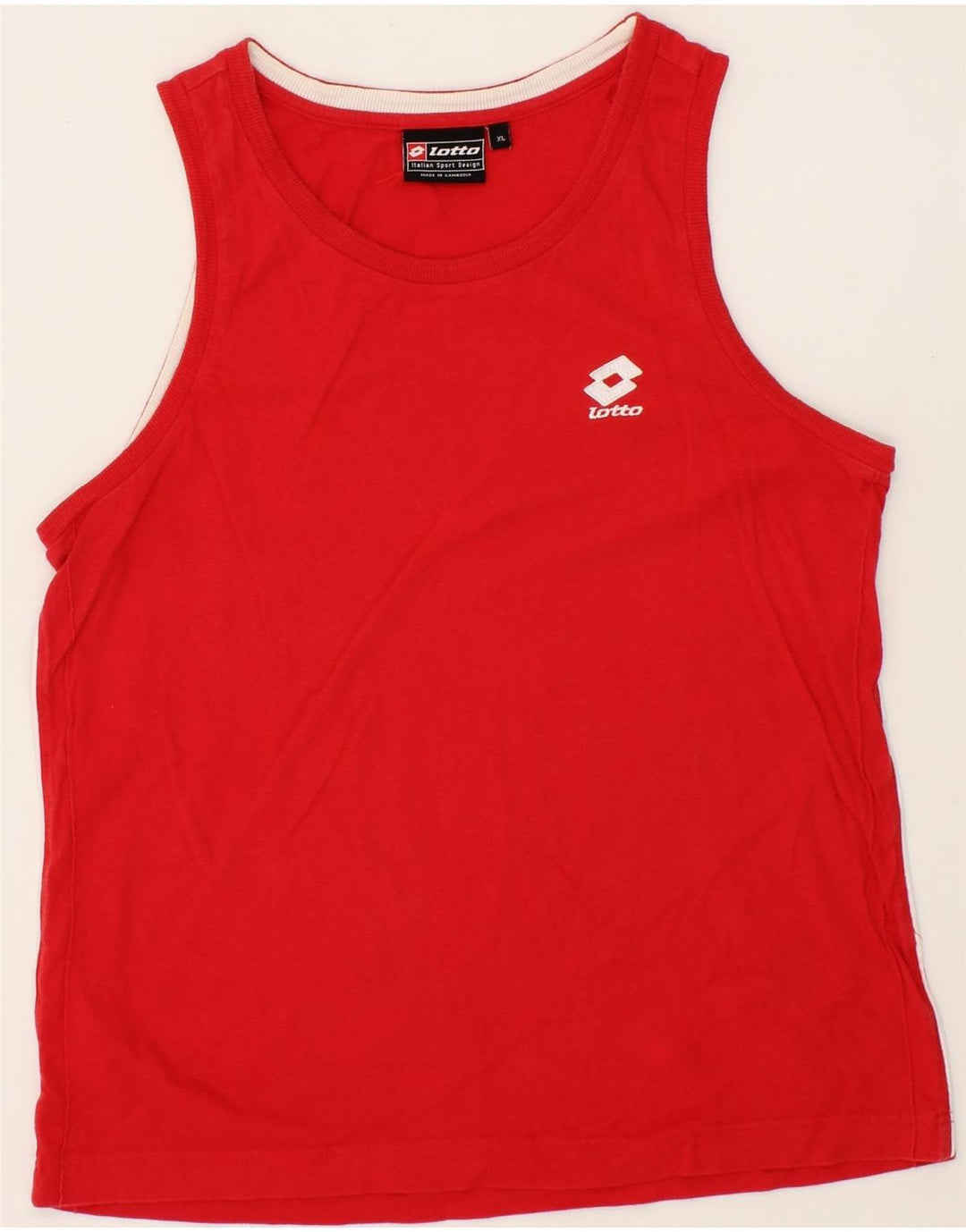 LOTTO Boys Vest Top 15-16 Years XL Red Vintage Lotto and Second-Hand Lotto from Messina Hembry 