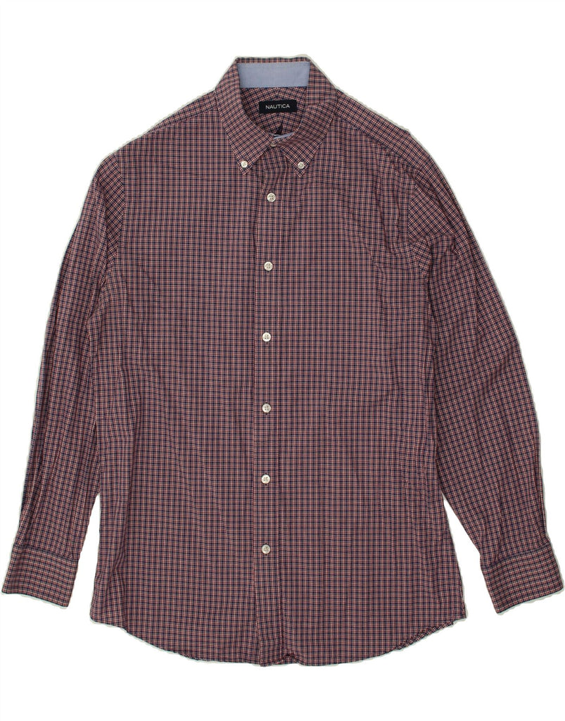 NAUTICA Mens Shirt Size 15 Medium Red Check Cotton | Vintage Nautica | Thrift | Second-Hand Nautica | Used Clothing | Messina Hembry 