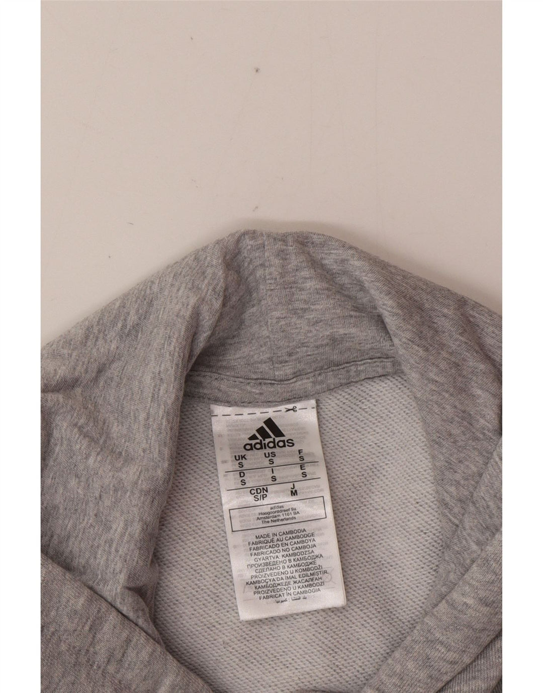 ADIDAS Mens Graphic Hoodie Jumper Small Grey Cotton