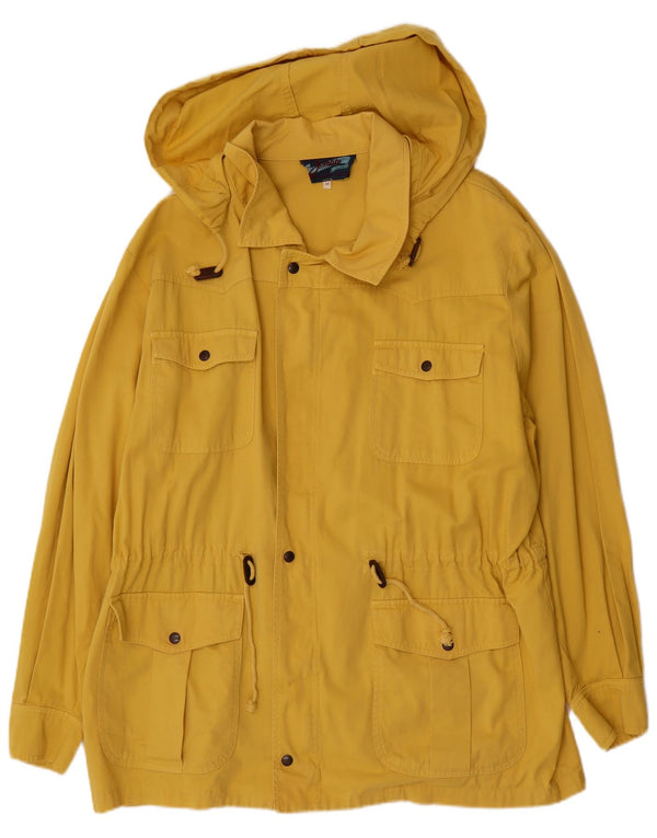 Colombus Mens Hooded Utility Jacket UK 38 Medium Yellow Cotton