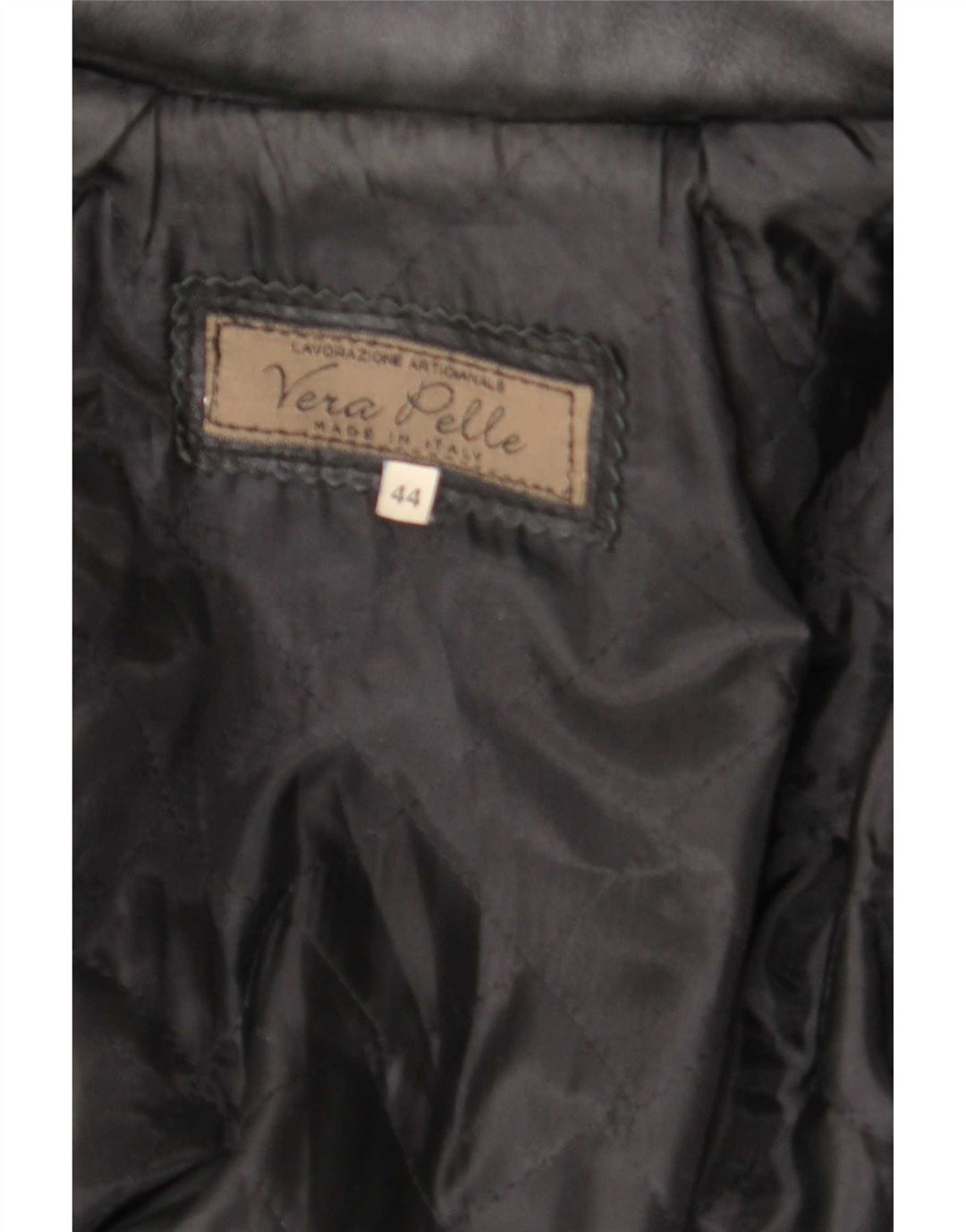 Vintage Womens Hooded Leather Coat IT 44 Medium Black