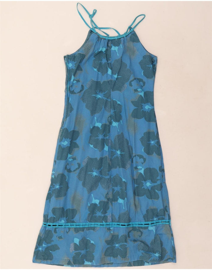 Rip Curl Womens Halter Dress EU 38 Medium Blue Floral Cotton