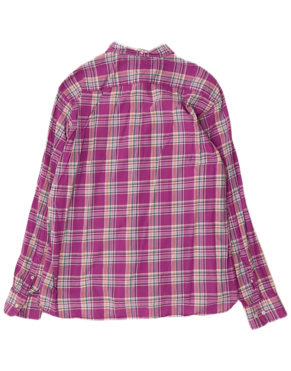 Tommy Hilfiger Mens Custom Fit Shirt XL Purple Check Cotton