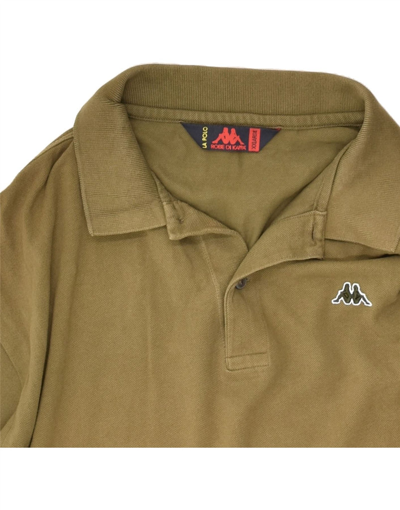 KAPPA Mens Polo Shirt 2XL Khaki Cotton | Vintage Kappa | Thrift | Second-Hand Kappa | Used Clothing | Messina Hembry 