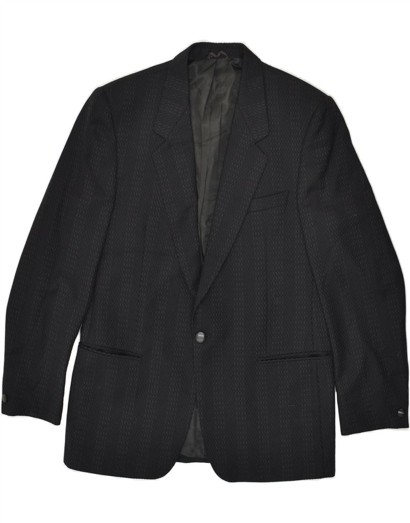 BORSALINO Mens 1 Button Blazer Jacket UK 38 Medium Black Striped | Vintage Borsalino | Thrift | Second-Hand Borsalino | Used Clothing | Messina Hembry 