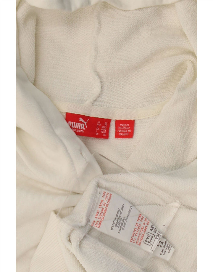 Puma Mens Graphic Hoodie Jumper XS White Cotton