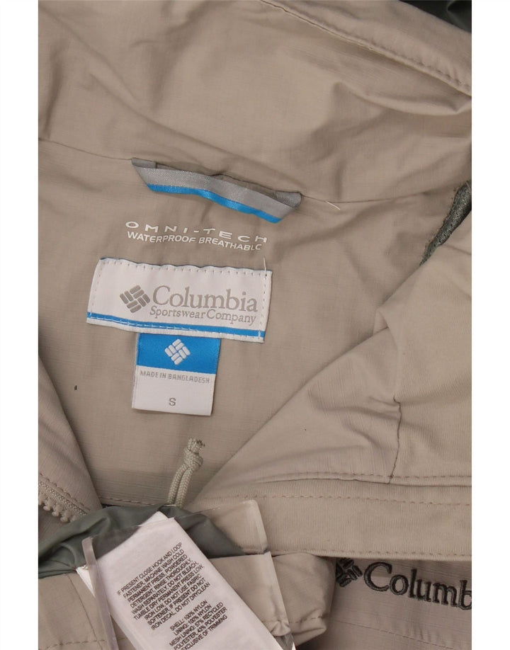 COLUMBIA Womens Omni-Tech Hooded Rain Jacket UK 10 Small Grey Nylon