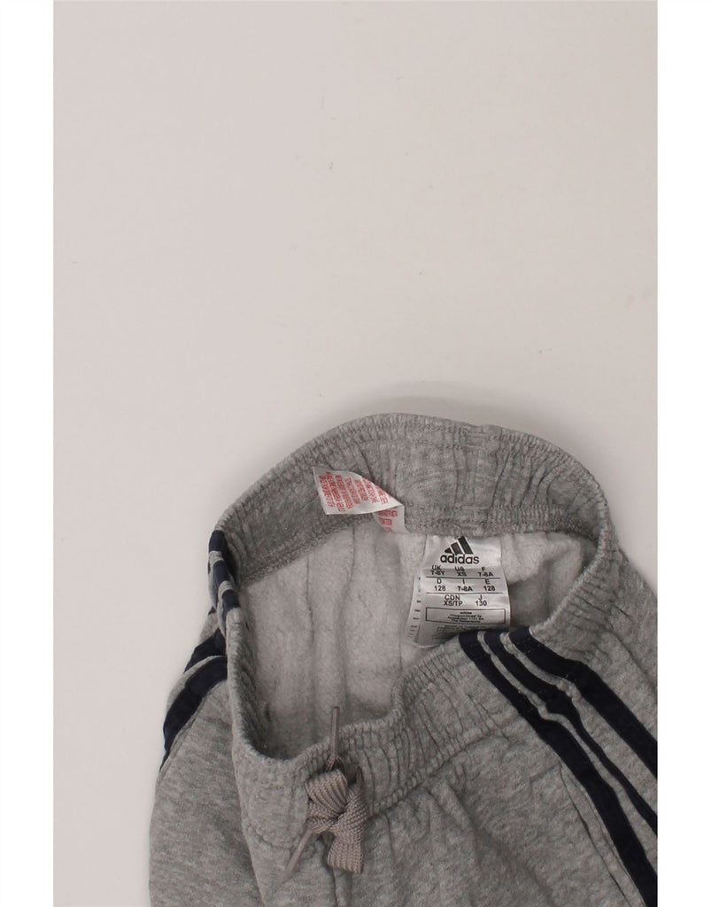 ADIDAS Boys Tracksuit Trousers Joggers 7-8 Years  Grey Cotton Vintage Adidas and Second-Hand Adidas from Messina Hembry 