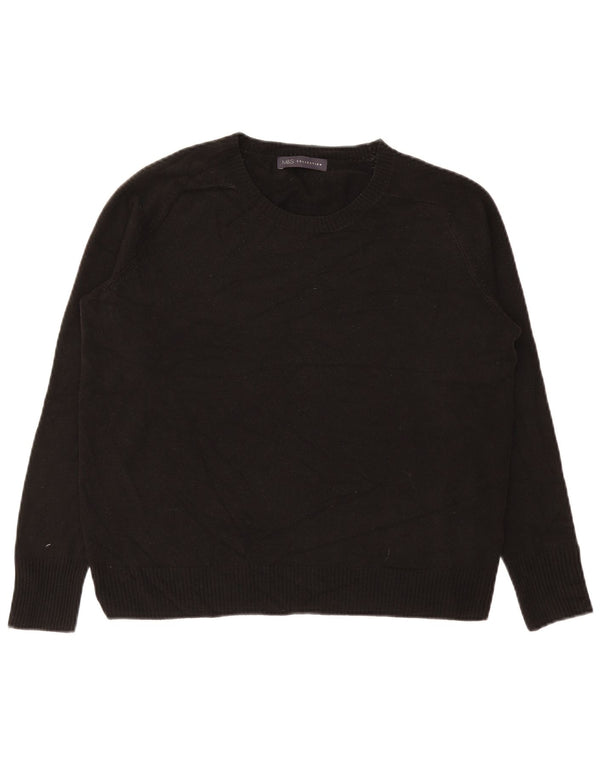 Marks & Spencer Womens Crew Neck Jumper Sweater UK 16 Large Black Acrylic